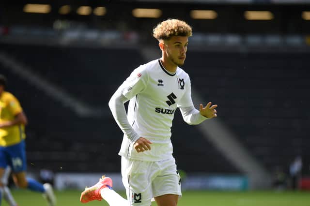 <p>Norwich City loanee Josh Martin hit the bar at the death in MK Dons’ lively 2-2 draw with Ipswich Town</p>