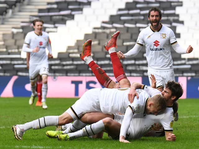 <p>MK Dons' Matt O’Riley scored a dramatic winner against Accrington last season, netting in the 90th minute to win it 3-2 at Stadium MK</p>