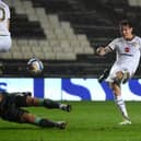 Joe Mason scored a first half hat-trick against Fleetwood last season as MK Dons ran out 3-1 winners at Stadium MK