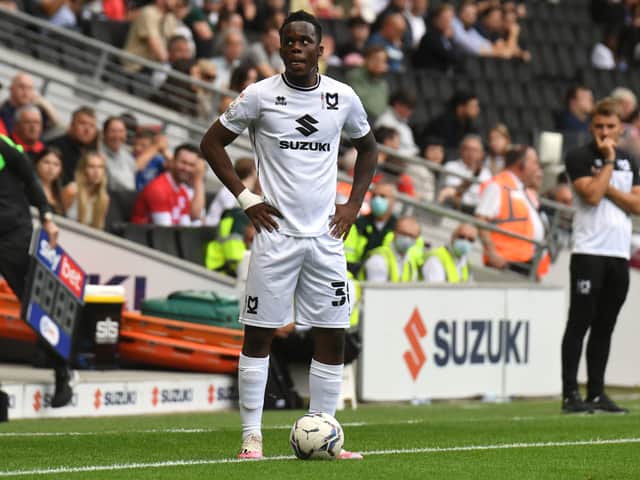 <p>Peter Kioso said he is enjoying the competition for a starting role at MK Dons with Tennai Watson</p>