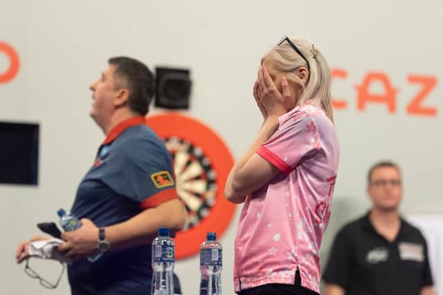 Sherrock admitted she didn’t put in her best performance against Suljovic. Pic: Larence Lustig/PDC