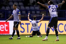 Sheffield Wednesday player celebrate their win over MK Dons