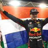 Max Verstappen celebrates his first F1 title