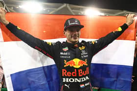 Max Verstappen celebrates his first F1 title