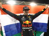 Max Verstappen celebrates his first F1 title
