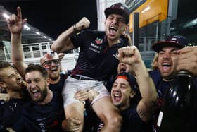 Max Verstappen celebrates winning the F1 world championship