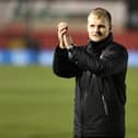 A relieved Liam Manning after the enthralling 3-2 win over Lincoln City on Boxing Day