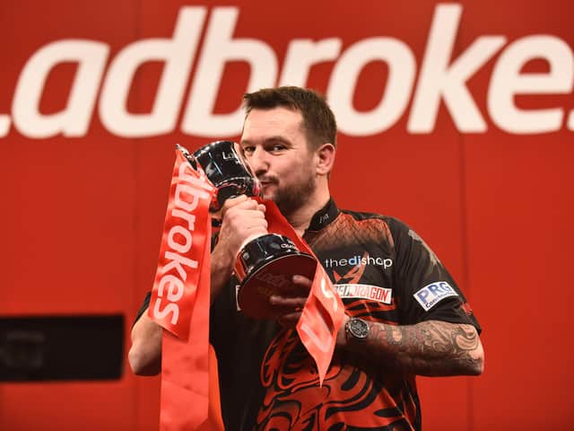 <p>2021 Ladbrokes Masters winner Jonny Clayton Pic: Lawrence Lustig/PDC</p>