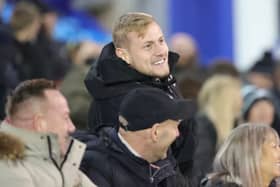 Harry Darling was in the crowd at Fratton Park after injury ruled him out of MK Dons’ win over Portsmouth on Saturday. He has been linked with a move to Swansea this week.