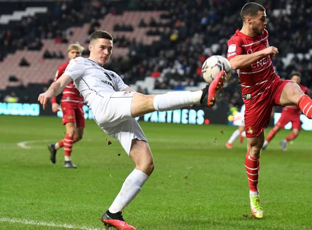<p>Conor Coventry put in a decent performance on debut for MK Dons against Doncaster Rovers</p>