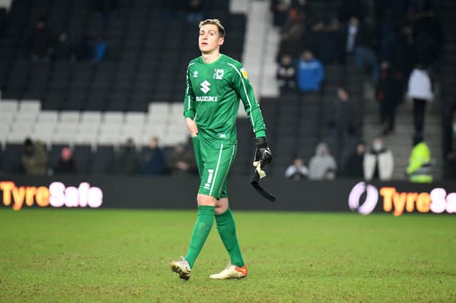 <p>Chelsea keeper Jamie Cumming has made a strong start to his loan spell at MK Dons</p>