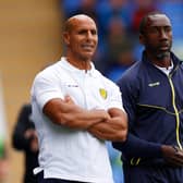 Burton assistant manager Dino Maamria, alongside boss Jimmy Floyd Hasselbaink