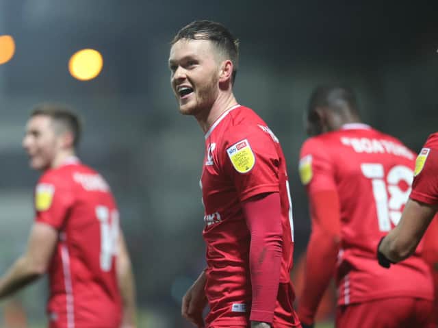 <p>Josh McEachran enjoys Scott Twine’s late winner at Burton Albion</p>