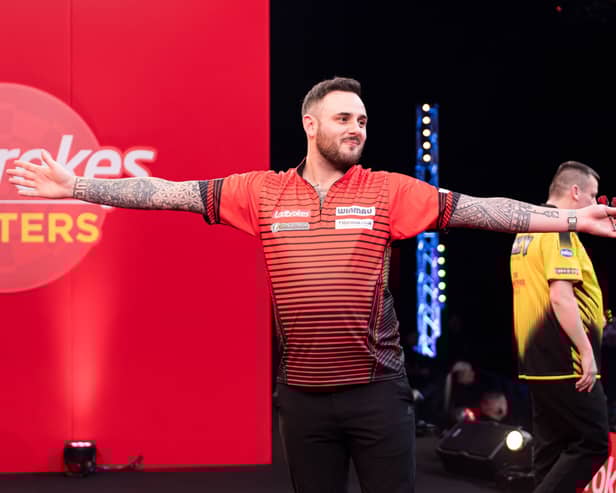 Joe Cullen wins the Masters in Milton Keynes.  Pic: Taka Wu/PDC