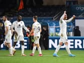 MK Dons celebrate their win over Wycombe Wanderers on Saturday