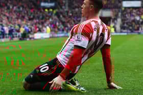 Connor Wickham celebrates scoring against Cardiff City during his Sunderland days