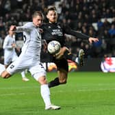 Max Watters netted twice in the 4-1 win over Cambridge United earlier this season. MK Dons head to the Abbey Stadium to take on the U’s again tomorrow.