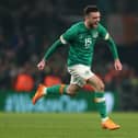 Troy Parrott celebrates his 97th minute winner for the Republic of Ireland against Lithuania