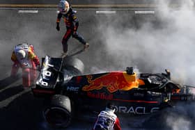 Max Verstappen escapes his RB18 after retiring from the Australian Grand Prix. He is already 46 points behind championship leader Charles Leclerc in the Ferrari after just three races
