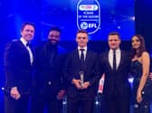 Scott Twine receives his League One Player of the Year award