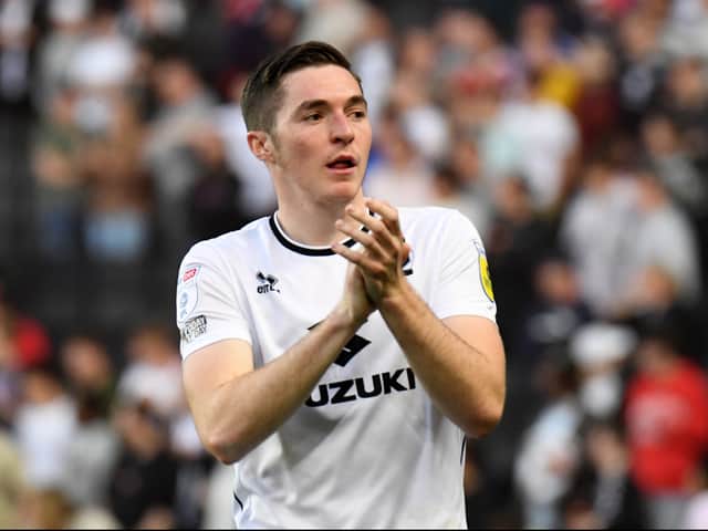 <p>West Ham’s Conor Coventry was a key man in the centre of midfield for MK Dons during his loan spell</p>