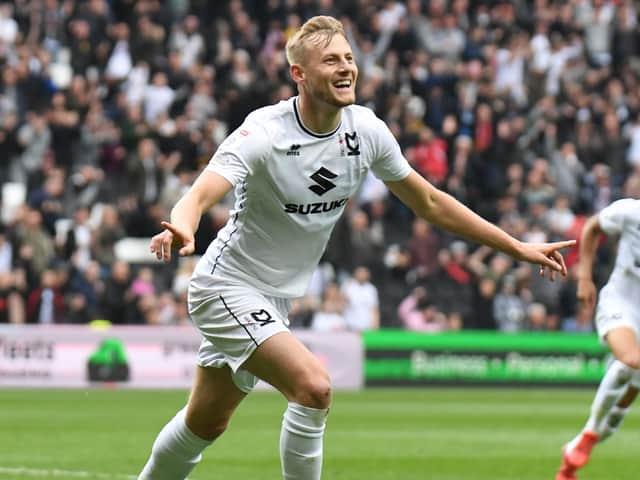 <p>Harry Darling scored ten goals for MK Dons last season, including a goal of the season contender against Morecambe. He is expected to attract interest from Swansea City again this summer.</p>