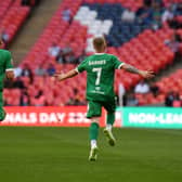Kieran Barnes scored a memorable goal for Newport Pagnell Town in the 3-0 win over Littlehampton Town at Wembley Stadium on Sunday