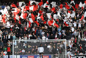 MK Dons supporters during the second leg of the play-off semi-final at Stadium MK