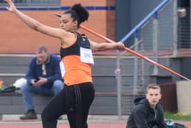 Ayesha Jones in the javelin. Pic: Brian Graves