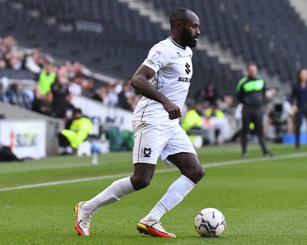 Hiram Boateng’s final MK Dons game came in the play-off semi-final second-leg against Wycombe Wanderers last month. He has signed a deal to play for Mansfield Town next season