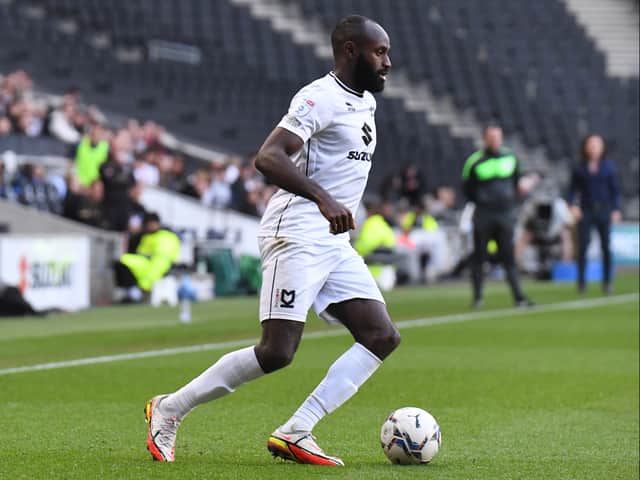 <p>Hiram Boateng’s final MK Dons game came in the play-off semi-final second-leg against Wycombe Wanderers last month. He has signed a deal to play for Mansfield Town next season</p>