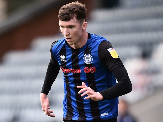 <p>Irishman Conor Grant arrives at MK Dons for an undisclosed fee from Rochdale, where he played for the last 18 months having signed from Sheffield Wednesday</p>