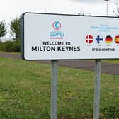 A sign representing the four nations set to play in Milton Keynes has been unveiled ahead of the tournament arriving in the city next week