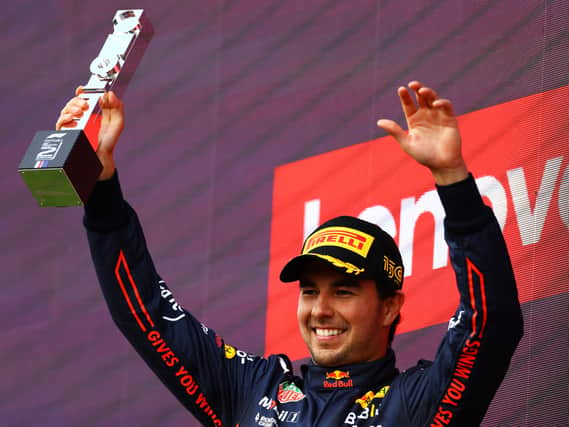 Sergio Perez was named driver of the day at Silverstone after a brilliant recovery drive to claim second place in the British Grand Prix