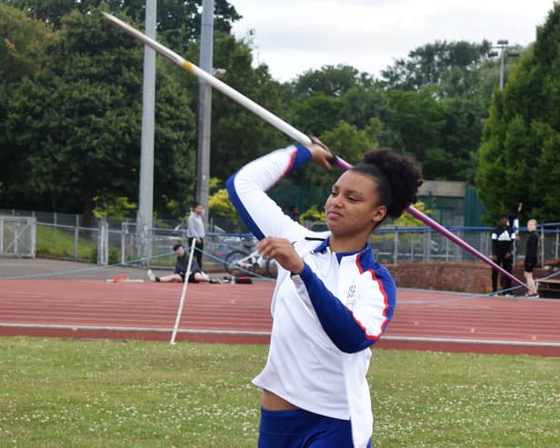 Javelin thrower Ayesha Jones