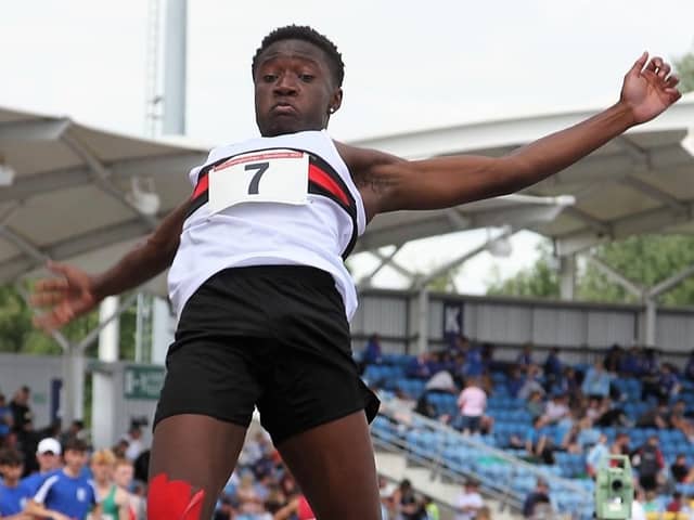 D’Mitri Varlack won the long jump by 31cm with a new M17 club record of 7.08m