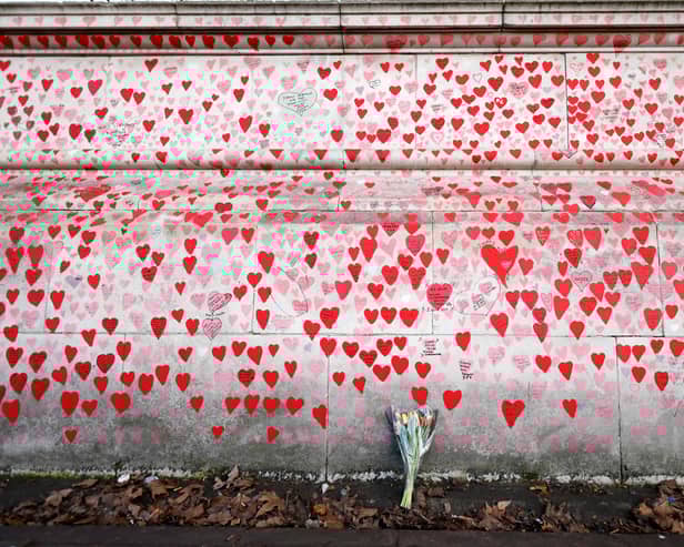 The Covid Memorial Wall in London.