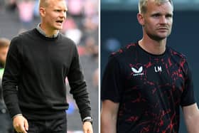 What a difference a year makes?! Liam Manning took charge of his first game against Sunderland (left) just a day into his new role at MK Dons head coach