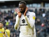 Mo Eisa, who netted 12 goals for Dons last season, returned to running on grass this morning (Monday). His scheduled return is still a way off though, with Liam Manning still in the market for another striker before the transfer window closes
