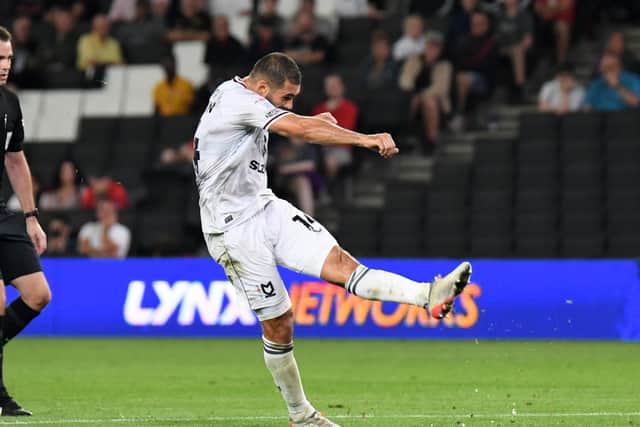 Bradley Johnson’s second goal of the night came from a free-kick on the edge of the penalty area