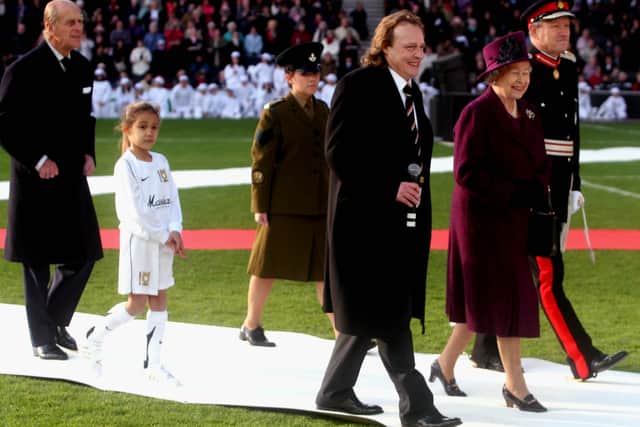 The Royals with Pete Winkelman and Paul Ince’s daughter Ria at the opening ceremony of Stadium MK