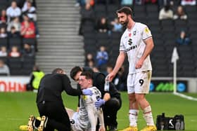 Louie Barry was substituted at half-time after suffering a concussion during the first-half against Derby County. The Aston Villa loanee had scored his first goal for the club just minutes earlier