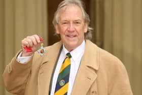 David English, with his CBE medal, awarded by the Princess Royal at an investiture ceremony at Buckingham Palace in 2010 