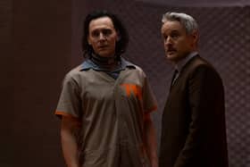 (L-R): Loki (Tom Hiddleston) and Mobius (Owen Wilson) in season 1 of Marvel’s Loki (Photo: Courtesy of Marvel Studios)