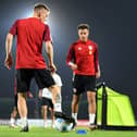 Matt Smith in training with Wales in Doha, Qatar ahead of the World Cup