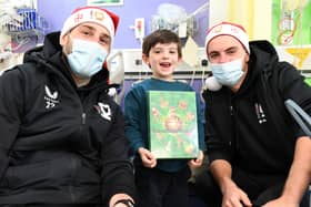 Franco Ravizzoli and Jack Tucker helped brighten the mood on the children’s ward at Milton Keynes hospital last week