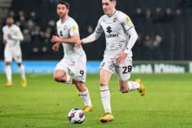 Dawson Devoy in action for MK Dons