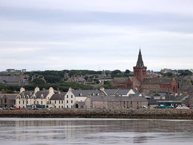 A general view of the waterfront in Kirkwall on September 6, 2021