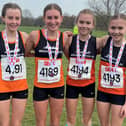 The U15 girls with their bronze medals -  Elsie,Orla,Lauren and Katie