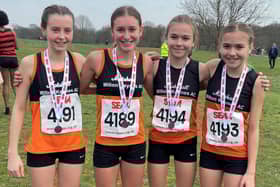 The U15 girls with their bronze medals -  Elsie,Orla,Lauren and Katie